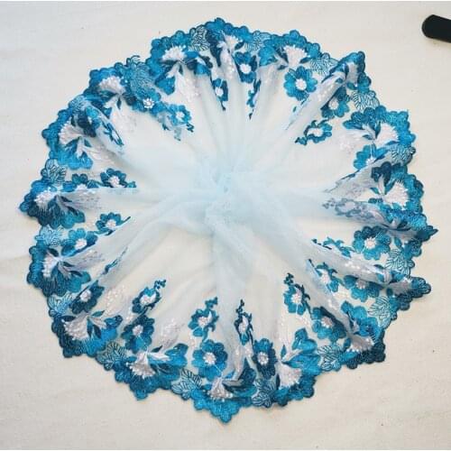 10M DIY Polyester Lace Trim Floral Fabric Table Cloth Crafts Scallop Trim Bridal Dress Mesh Tulle Embroidered Sewing Applique