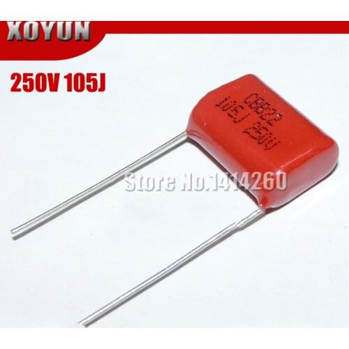 10PCS 250V105J Pitch 15MM 250V 105 1uf CBB Polypropylene film capacitor