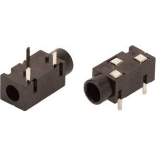 10pcs Ф 3.5mm power socket to female headphone audio 6.0 interface 3-pin horizontal plug-in pj-320