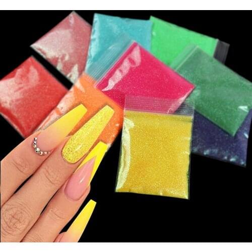 10g Candy Color Nail Glitter Powder Holo Sugar Glitter For Manicure Nail Art Decorations UV Gel Polish Tips Colorful Nail Design