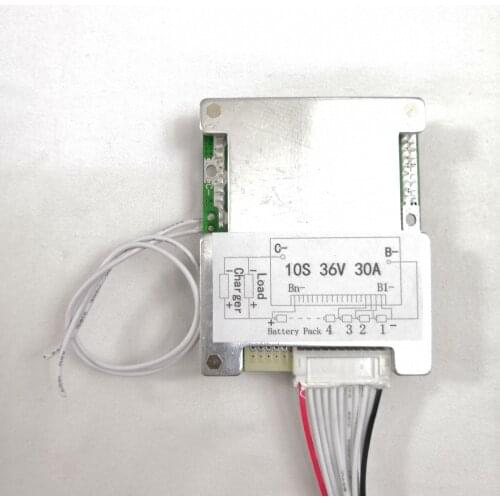 10S 36V 30A lithium ion lipo bms with on off switch same port with balance function