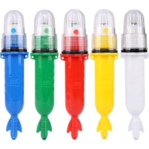 2pcs single color light 3V Two 1 # batteries five light-color options Beacon lamp Boat flash warning lead fish lure fish light