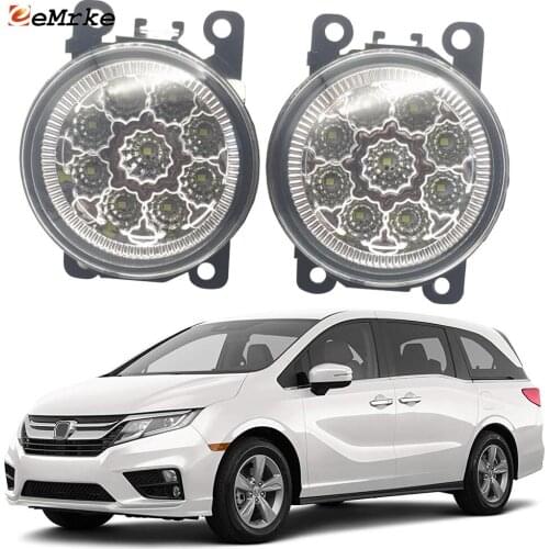 2PCS Car Styling 9-Pieces LED Fog Light Lamp for Honda Odyssey 2018 2019 H11 12V Halogen Fog Lights DRL