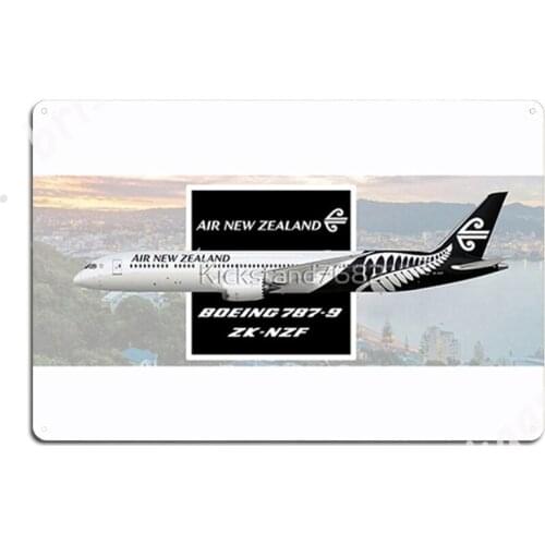 Air New Zealand 787 Drawing Metal Signs Wall Decor Living Room Wall Mural Decoration Tin sign Posters