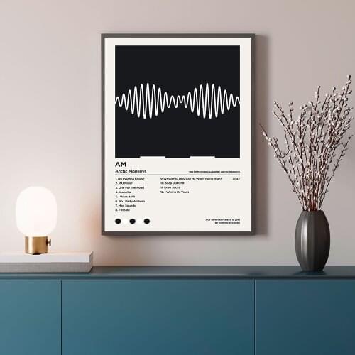 Album Cover Prints Black Arctic Monkeys AM album Music Typography Poster Wall Art Pictures Canvas Painting For Room Home Decor