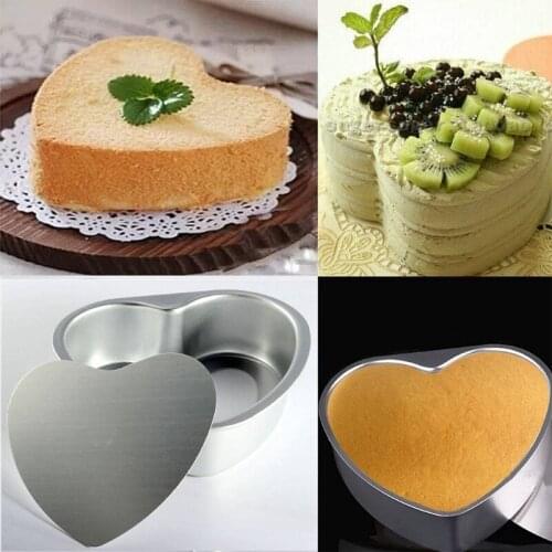 Heart Shaped Cake Pan Aluminum Cake Tray Removable Bottom Kitchen Durable DIY Baking Mold Tool with Removable Bottom