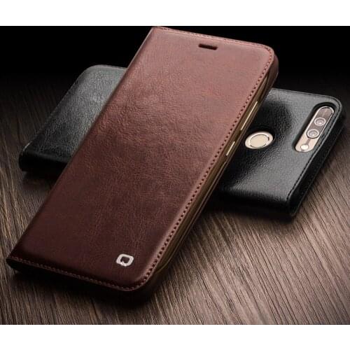 QIALINO Genuine Leather Wallet Flip Case for Huawei honor v9 Handmade Cover for Huawei honor v9 Luxury Ultra Slim Flip Bag Case
