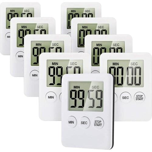Digital Kitchen Timer,with Alarm Function,Counting and Countdown Functions,Suitable for Cooking,Fitness, Learning 9 Pcs