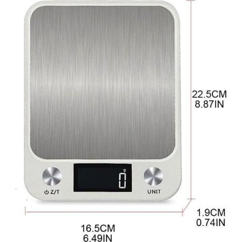 R2JC Digital Kitchen Scale LCD Display Stainless Steel Electronic Scale Weighing Food Health Diet Measuring Scales