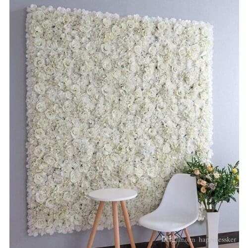 High quality 40x60cm silk rose artificial flowers wedding decoration flower wall romantic for wedding background decoration