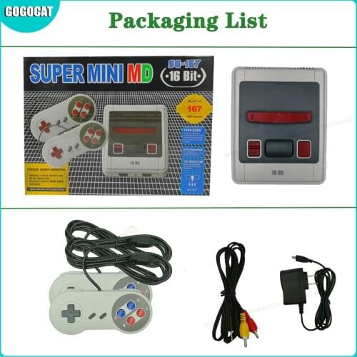 Video Game Console for Sega MegaDrive AV Output Retro 167 Classic 16 Bit Family Wired Double Gamepad Dual Players Dropshipping