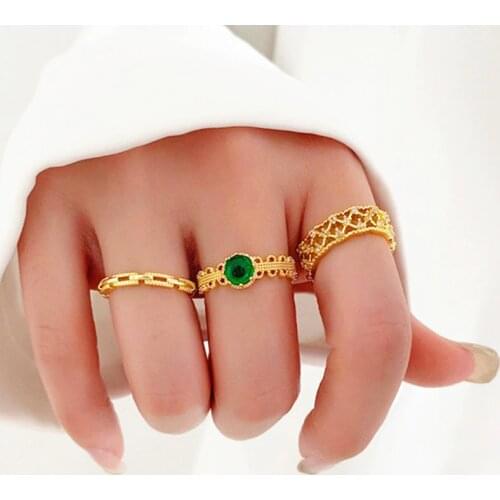 Ring Fashion Retro Micro-inlaid Zircon Mesh Index Finger Rings Personalized Opening Adjustable Hand Jewelry Accessorie for Womem