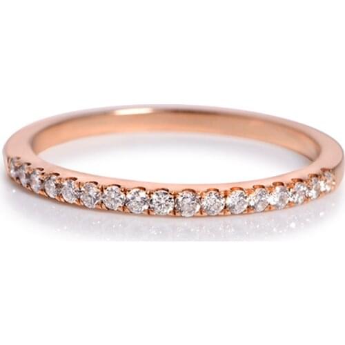 Eternity ring 14k Rose Gold Moissanite ring Lab Diamond DF Color Engagement Matching Band Ring Deputy ring