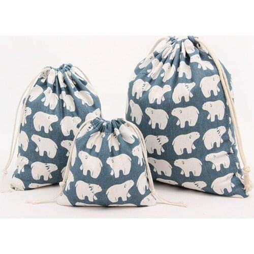 1PC Natural Linen Jute Drawstring Gift Bags Sacks Wedding Favor Pouch Birthday Christmas Party Supplies