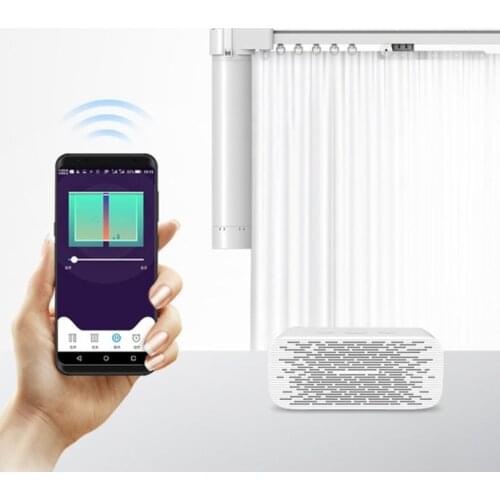 Motorized Curtain Rod with Remote Control, Electric Adjustable Drape Rod remote control curtain motor opener smart home products