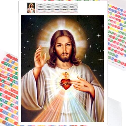 Diamond Painting Kit Jesus Art Set Mosaic 5D DIY Wall Sticker Religion Hobby Cross Stitch Handicrafts Embroidery Home Decoration