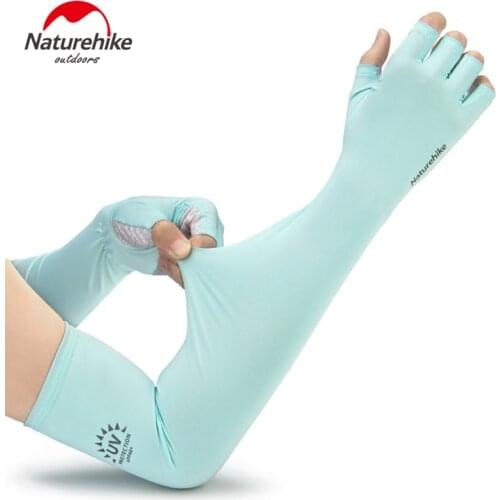 Naturehike 1Pair Sun Cuff Half Finger Sports Sunscreen Sleeve Summer Protection Non Slip For Outdoor Camping Hiking Running