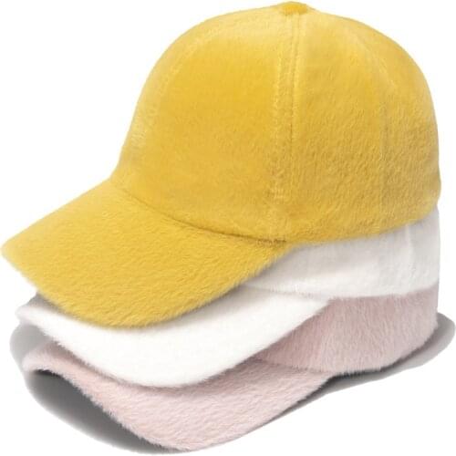 2021 New Faux Fur Baseball Cap Hats for Women Hat Men Gorras Hombre Casquette Hip Hop Caps Homme Chapeau Femme Czapka Z Daszkiem