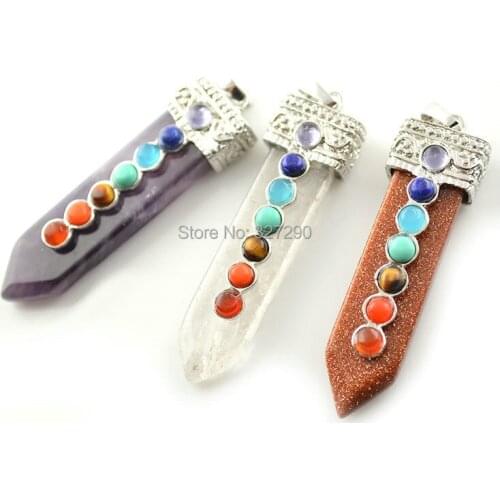 10Pcs New Arrival Sword Shape Natural Semi-precious Stone Pendants Fashion Women Necklace Making