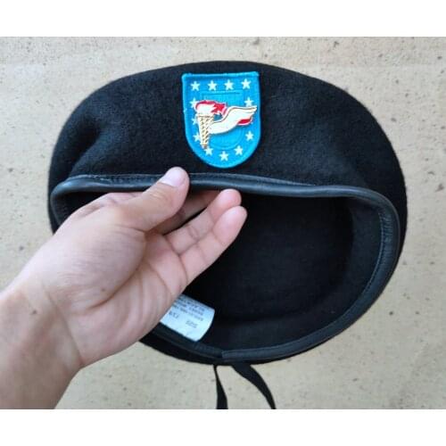 United States New US Army Infantry Regiment Wool Black Beret AIRBORNE SPECIAL FORCES PATHFINDER INSIGNIA Military Hat Cap