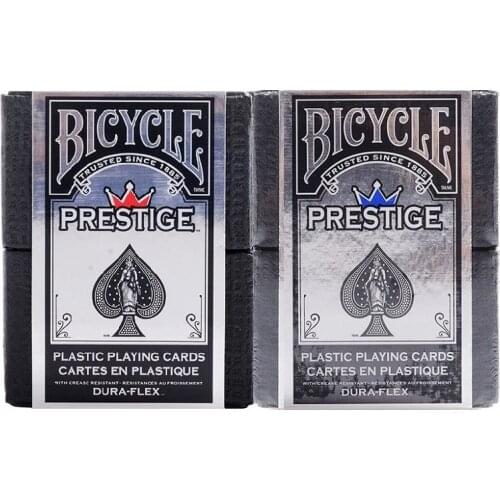 Bicycle Prestige Plastic Playing Cards Red/Blue Dura Flex Deck USPCC Collectable Poker Magic Card Games Magic Tricks Props