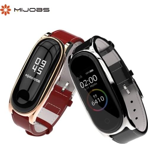 For Mi Band 5 Strap Genuine Leather for Mi Band 4 Bracelet Wristbands for Xiaomi Correa Miband 3 4 5 Pulseira Opaska NFC Watch