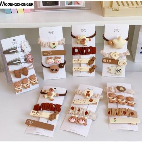 Fashion Love Bear Elastic Hair Rope Headdress For Woman Girls Sweet Temperament Hair Tie Rubber Band Headwear Hair Accessories