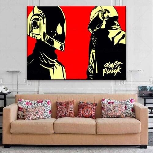 Daft Punk Helmet Mask Music Poster And Print Canvas Art Painting Wall Pictures For Living Room Decoration Home Decor