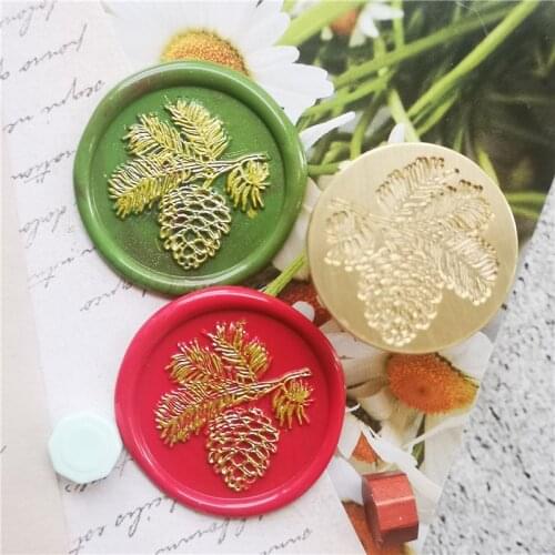Pine cone Seal Stamp,plant leaf seal stamp,pine branch Wax Seal Stamp Kit, Party seals,gift packing Harvest party Botanical seal