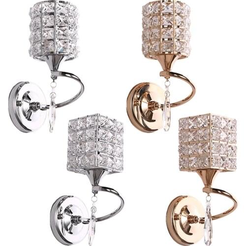Modern Minimalist Crystal Lampshade Wall Lamp European Single Head Art E27 Wall Light Sconce For Bedside Aisle Home Decor