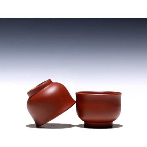 Tao 】 yixing undressed ore purple sand cup purple sand sample tea cup dahongpao round bottom cup 80 cc single price