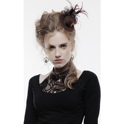 PUNKRAVE Womens Steampunk Hair Decorations Punk Style Mini Hat Decoration Personality Flower Evening Dinner Prom Headwear