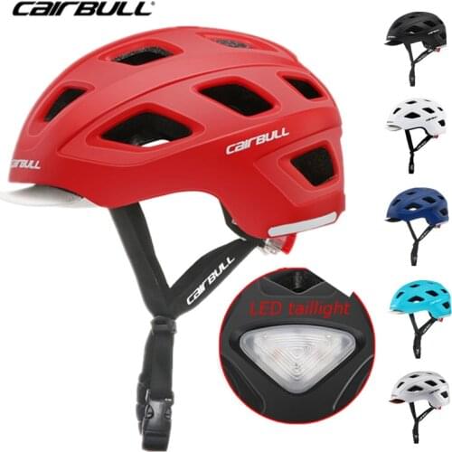 Cairbull City Road Cycling Helmet Men Women Detachable Visor/LED Taillight Sports Safety Commuting Bicycle Helmet MTB Bike BMX