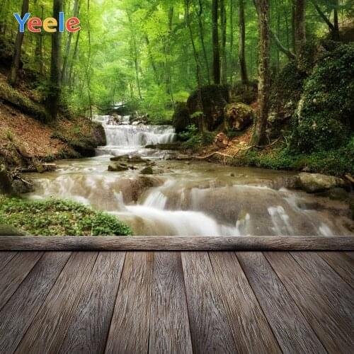 Forest Jungle River Nature Scenery Scene Wood Floor Baby Portrait Backdrop Photography Backdrops Vinyl Photographic Background