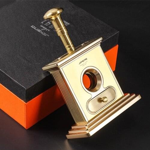 Vintage Heavy Desktop Cigar Cutter Tobacco Sigaar Cutting Super Sharp Guillotine Cigar Cutter Krupp Stainless Steel Scissor