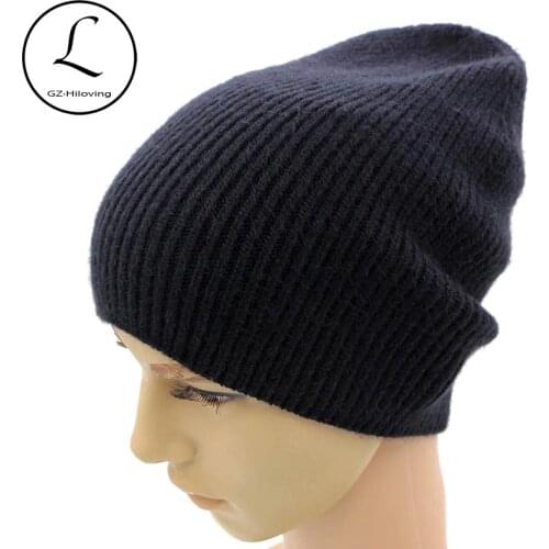 GZHILOVINGL 2017 Autumn Winter Knitted Hat for Women Slouchy Beanie Hat Cap for Women Knit Wool men Cuff Hats Girls Hat Female