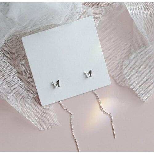 Women Girls Butterfly Chain Earrings Fashion Long Tassel Stud Earrings Piercing Earrings Ear line Earrings Butterfly Earrings