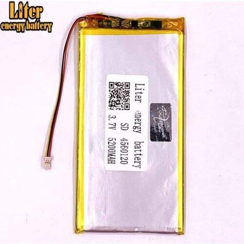1.0MM 3pin connector 3.7v 4560120 lithium polymer battery with pcm backup 5200mah tablet pc battery