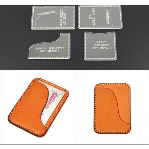 1Set Clear Template Handcrafting Set For Leather Card package Sewing Pattern DIY Craft