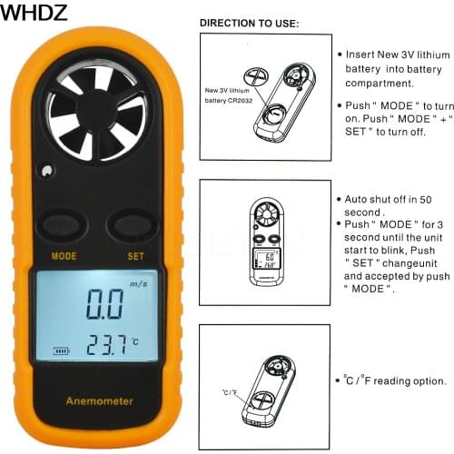 1 pc Wind Speed Gauge Meter Pocket Digital Hand-held Smart Anemometer Air Wind Speed Scale Anti-wrestling Measure