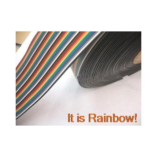 10M 10 meter of 40 WAY Flat Rainbow Color Ribbon Cable IDC 1.27mm