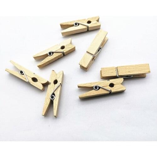 100pcs Natural Wood Pegs Easter Wedding Christmas Card Holder Clothespins Clips Decorations DIY Crafts 35x8mm
