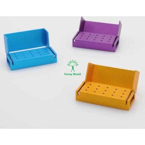 New 3Pcs Autoclavable FG High Speed Burs Holder Blocks Dental Lab 15 Holes