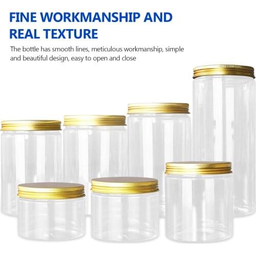50ml/100ml/150ml/200ml/300ml Plastic Jar With Lid Screw Iron Transparent Container Empty Cosmetic Cream Powder Jar Vanity Box