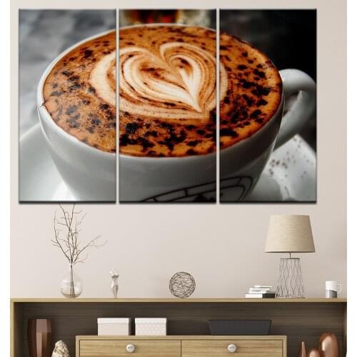 Unframed 3 panel Figure Coffee HD Print Wall Art Picture Painting On Canvas For Dinner Room Modern Home Decoration Artwork