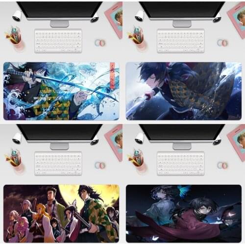 Giyuu Tomioka Demon Slayer Large Keyboard Cover Non-Slip Rubber Base Computer Carpet Desk Mat PC Game Mouse Pad