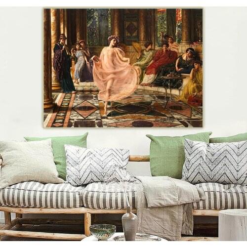 Citon Edward John Poynter《The Ionian Dance》Canvas Art Oil Painting Artwork Poster Picture Wall Decor Home Living room Decoration