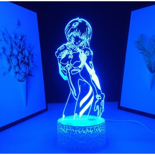 For Room Decor Birthday Gift Night Light Rgb Colorful Manga Room Desk Lamp Ayanami Ayanami Anime Figure Rei 3D LED Lamp
