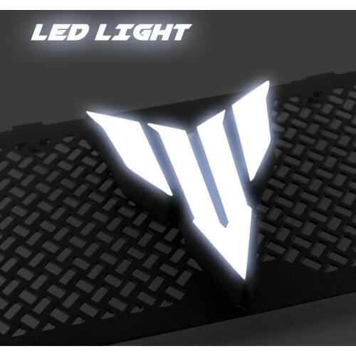 For Yamaha MT03 MT-03 2006-2013 LED Light Bumb Motorcycle Radiator Grille Cover Guard Aluminum Oil Cooler Protection Protetor
