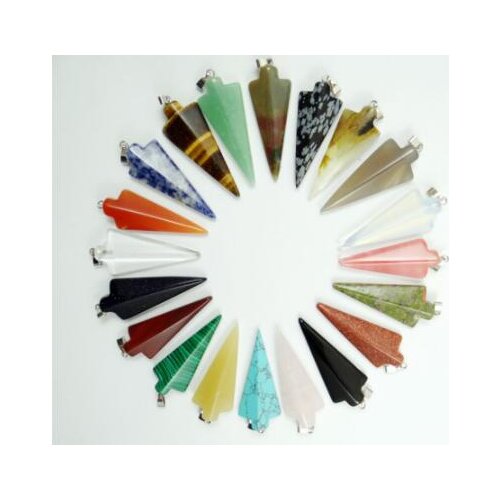 Groothandel hot verkoop 1 pcs Natuursteen Poeder kristal Onyx Tiger Eye Opal charm arrow hangers kralen Ketting sieraden maken